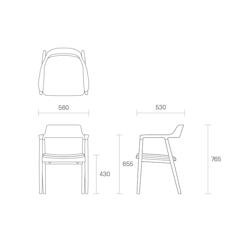 HIROSHIMA アームチェア(張座)ウォルナット